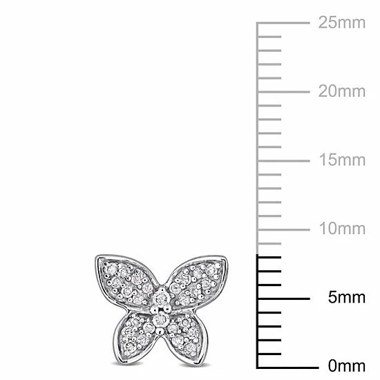 Stella Grace 10k White Gold 1/5 Carat T.W Diamond Butterfly Stud Earrings 4 Stella Grace 10k White Gold 1/5 Carat T.W Diamond Butterfly Stud Earrings - Image 4
