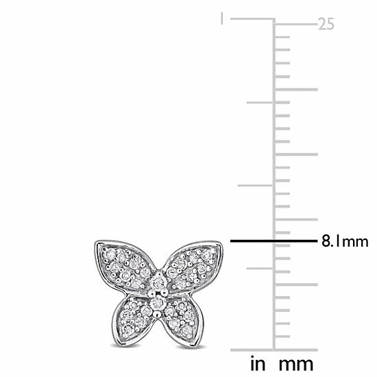 Stella Grace 10k White Gold 1/5 Carat T.W Diamond Butterfly Stud Earrings 5 Stella Grace 10k White Gold 1/5 Carat T.W Diamond Butterfly Stud Earrings - Image 5