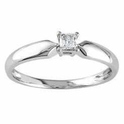 Stella Grace 10k White Gold 1/10 Carat T.W. Diamond Solitaire Engagement Ring