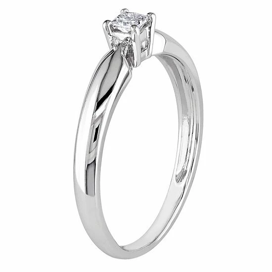 Stella Grace 10k White Gold 1/10 Carat T.W. Diamond Solitaire Engagement Ring 2 Stella Grace 10k White Gold 1/10 Carat T.W. Diamond Solitaire Engagement Ring - Image 2