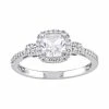 Stella Grace 10K White Gold Lab-Created White Sapphire & 1/6 Carat T.W. Diamond Ring