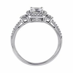 Stella Grace 10K White Gold Lab-Created White Sapphire & 1/6 Carat T.W. Diamond Ring -Stella Grace Sales unnamed file 3839