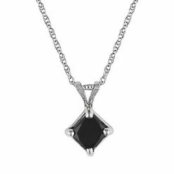 Stella Grace 10k White Gold 1-ct. T.W. Black Diamond Solitaire Pendant