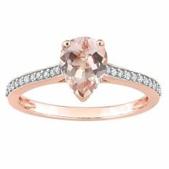 Stella Grace 10k Rose Gold Morganite & 1/8 Carat T.W. Diamond Engagement Ring