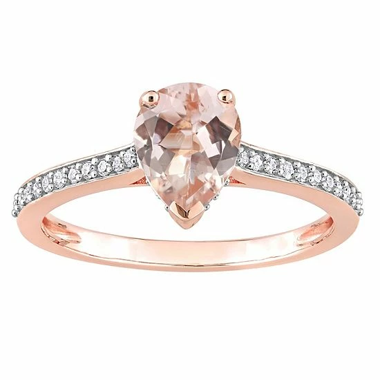 Stella Grace 10k Rose Gold Morganite & 1/8 Carat T.W. Diamond Engagement Ring 1 Stella Grace 10k Rose Gold Morganite & 1/8 Carat T.W. Diamond Engagement Ring