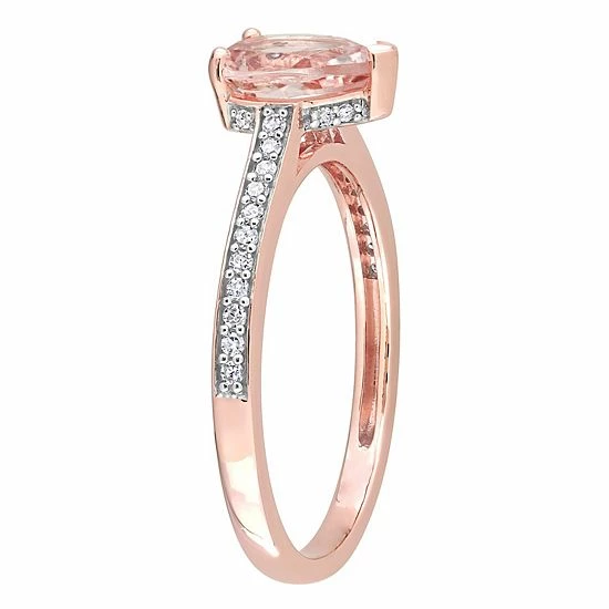 Stella Grace 10k Rose Gold Morganite & 1/8 Carat T.W. Diamond Engagement Ring 2 Stella Grace 10k Rose Gold Morganite & 1/8 Carat T.W. Diamond Engagement Ring - Image 2