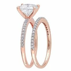 Stella Grace 14k Rose Gold 2 Carat T.W. Lab-Created Moissanite & 1/4 Carat T.W. Diamond Engagement Ring Set -Stella Grace Sales unnamed file 3869