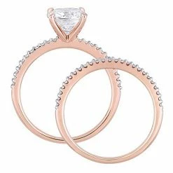 Stella Grace 14k Rose Gold 2 Carat T.W. Lab-Created Moissanite & 1/4 Carat T.W. Diamond Engagement Ring Set -Stella Grace Sales unnamed file 3870