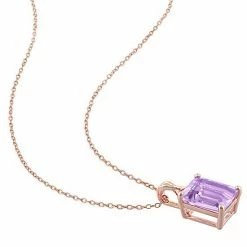 Stella Grace 18k Rose Gold Over Silver Rose De France Amethyst & White Topaz Pendant Necklace -Stella Grace Sales unnamed file 3873