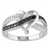 Stella Grace Sterling Silver 1/8 Carat T.W. Black & White Diamond Infinity Heart Ring