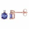 Stella Grace 10k Rose Gold Tanzanite & Diamond Accent Stud Earrings