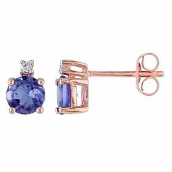 Stella Grace 10k Rose Gold Tanzanite & Diamond Accent Stud Earrings