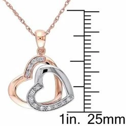 Stella Grace 10k Gold Diamond Accent Double Heart Pendant Necklace -Stella Grace Sales unnamed file 3896