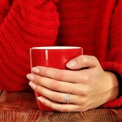 Stella Grace 10k White Gold Lab-Created White Sapphire Solitaire Ring -Stella Grace Sales unnamed file 391