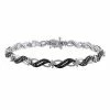 Stella Grace Sterling Silver 1/4 Carat T.W. Black Diamond Infinity Link Bracelet