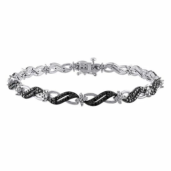 Stella Grace Sterling Silver 1/4 Carat T.W. Black Diamond Infinity Link Bracelet 1 Stella Grace Sterling Silver 1/4 Carat T.W. Black Diamond Infinity Link Bracelet