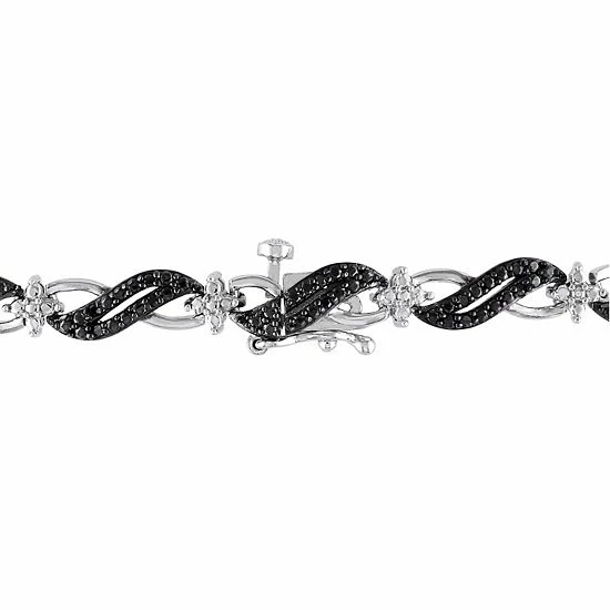 Stella Grace Sterling Silver 1/4 Carat T.W. Black Diamond Infinity Link Bracelet 2 Stella Grace Sterling Silver 1/4 Carat T.W. Black Diamond Infinity Link Bracelet - Image 2
