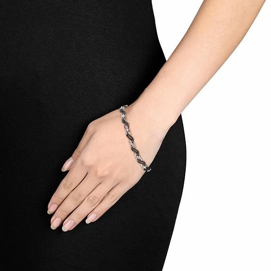 Stella Grace Sterling Silver 1/4 Carat T.W. Black Diamond Infinity Link Bracelet 3 Stella Grace Sterling Silver 1/4 Carat T.W. Black Diamond Infinity Link Bracelet - Image 3