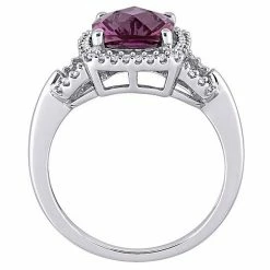Stella Grace 10k White Gold Simulated Alexandrite & 1/6 Carat T.W. Diamond Halo Ring -Stella Grace Sales unnamed file 3928