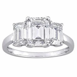 Stella Grace 10k White Gold 2 9/10 Carat T.W. Lab-Created Moissanite 3-Stone Engagement Ring
