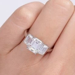 Stella Grace 10k White Gold 2 9/10 Carat T.W. Lab-Created Moissanite 3-Stone Engagement Ring -Stella Grace Sales unnamed file 3933