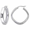 Stella Grace 10k White Gold Geometric Hoop Earrings