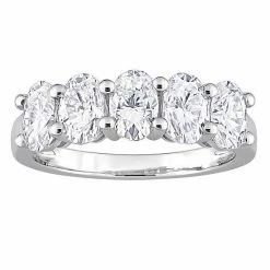 Stella Grace 10k White Gold 2 1/2 Carat T.W. Lab-Created Moissanite Semi-Eternity Wedding Band