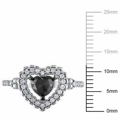 Stella Grace 10k White Gold 1 Carat T.W. Black & White Diamond Heart Engagement Ring -Stella Grace Sales unnamed file 3996
