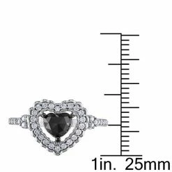 Stella Grace 10k White Gold 1 Carat T.W. Black & White Diamond Heart Engagement Ring -Stella Grace Sales unnamed file 3997