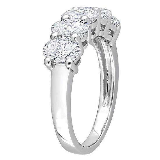 Stella Grace 10k White Gold 2 1/2 Carat T.W. Lab-Created Moissanite Semi-Eternity Wedding Band 2 Stella Grace 10k White Gold 2 1/2 Carat T.W. Lab-Created Moissanite Semi-Eternity Wedding Band - Image 2