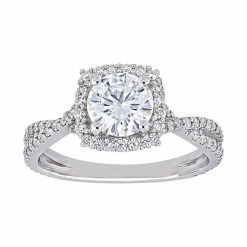 Stella Grace 10k White Gold Lab Created Moissanite Engagement Ring