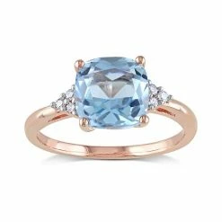 Stella Grace 10k Rose Gold Sky Blue Topaz Diamond Accent Ring