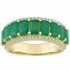 Stella Grace 14k Gold Emerald & 1/3 Carat T.W. Diamond Semi-Eternity Ring