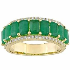 Stella Grace 14k Gold Emerald & 1/3 Carat T.W. Diamond Semi-Eternity Ring