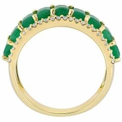 Stella Grace 14k Gold Emerald & 1/3 Carat T.W. Diamond Semi-Eternity Ring -Stella Grace Sales unnamed file 4030