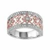 Stella Grace Two Tone Sterling Silver 1/4 Carat T.W. Diamond Filigree Ring