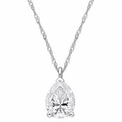 Stella Grace 10k White Gold Lab-Created Moissanite Solitaire Pendant Necklace