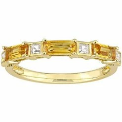 Stella Grace 10k Gold Citrine & White Topaz Baguette Ring