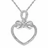 Stella Grace 10K White Gold 1/5 Carat T.W. Diamond Infinity Heart Pendant Necklace