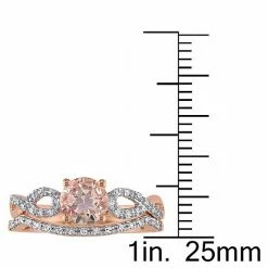 Stella Grace 10k Rose Gold Morganite & 1/6 Carat T.W. Diamond Engagement Ring Set -Stella Grace Sales unnamed file 4113