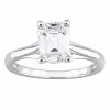 Stella Grace 10k White Gold 1 3/4 Carat T.W. Lab-Created Moissanite Emerald-Cut Solitaire Ring
