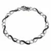 Stella Grace Sterling Silver 1/4 Carat T.W. Black Diamond Infinity Link Bracelet