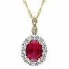 Stella Grace 14k Gold Lab-Created Ruby, White Topaz & Diamond Accent Vintage Pendant With Chain