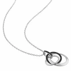 Stella Grace Sterling Silver 1/5 Carat T.W. Black Diamond Triple Interlocking Circle Pendant Necklace -Stella Grace Sales unnamed file 4171