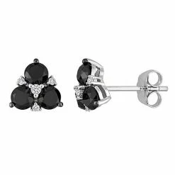Stella Grace 10k White Gold 1 1/2 Carat T.W Black & White Diamond Stud Earrings