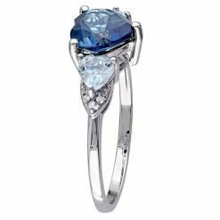 Stella Grace Sterling Silver Blue Topaz & Diamond Accent Heart 3-Stone Ring -Stella Grace Sales unnamed file 4186