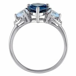Stella Grace Sterling Silver Blue Topaz & Diamond Accent Heart 3-Stone Ring -Stella Grace Sales unnamed file 4187