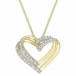 Stella Grace Sterling Silver 1/5 Carat T.W. Diamond Open Heart Pendant Necklace Gold Tone -Stella Grace Sales unnamed file 4191