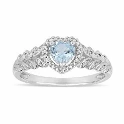 Stella Grace 10k White Gold Sky Blue Topaz & Diamond Accent Heart Ring
