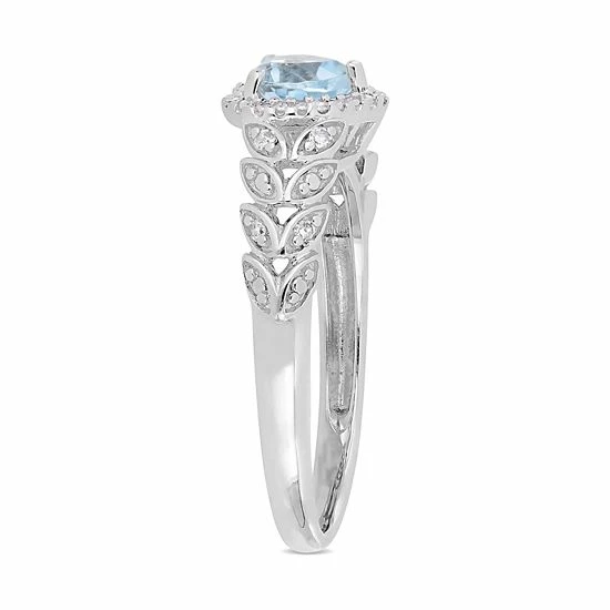 Stella Grace 10k White Gold Sky Blue Topaz & Diamond Accent Heart Ring 2 Stella Grace 10k White Gold Sky Blue Topaz & Diamond Accent Heart Ring - Image 2